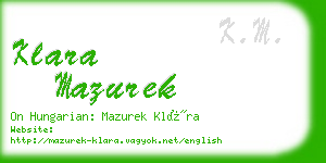 klara mazurek business card